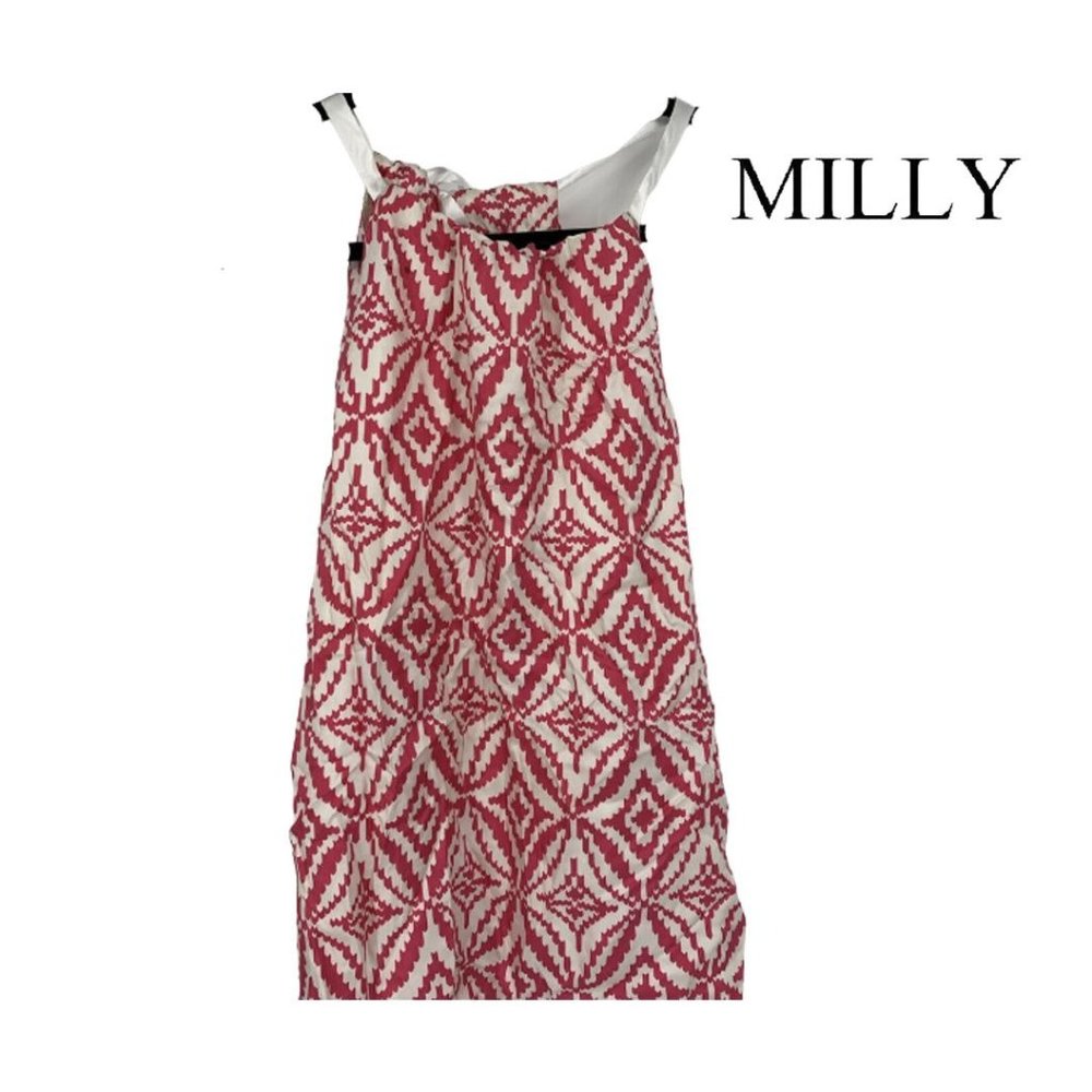 Milly Womens Geometric Printed Silk Halter Top